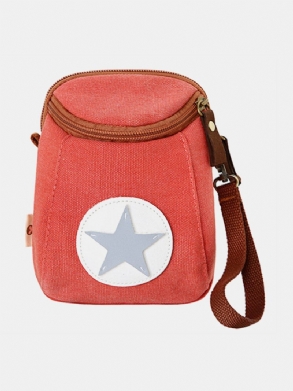 Női Cnavas Virágcsíkos Mini Crossbody Táska Szabadidős 6 Hüvelykes Telefontáska