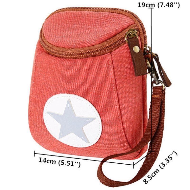 Női Cnavas Virágcsíkos Mini Crossbody Táska Szabadidős 6 Hüvelykes Telefontáska