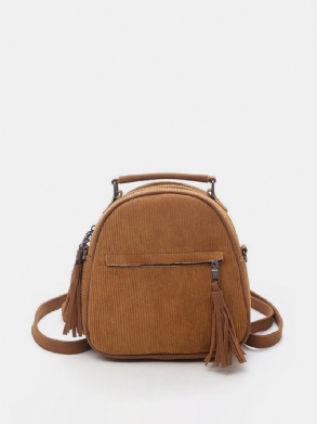 Női Corduroy Multi-function Crossbody Bag Bojt Tömör Hátizsák Vintage Válltáska