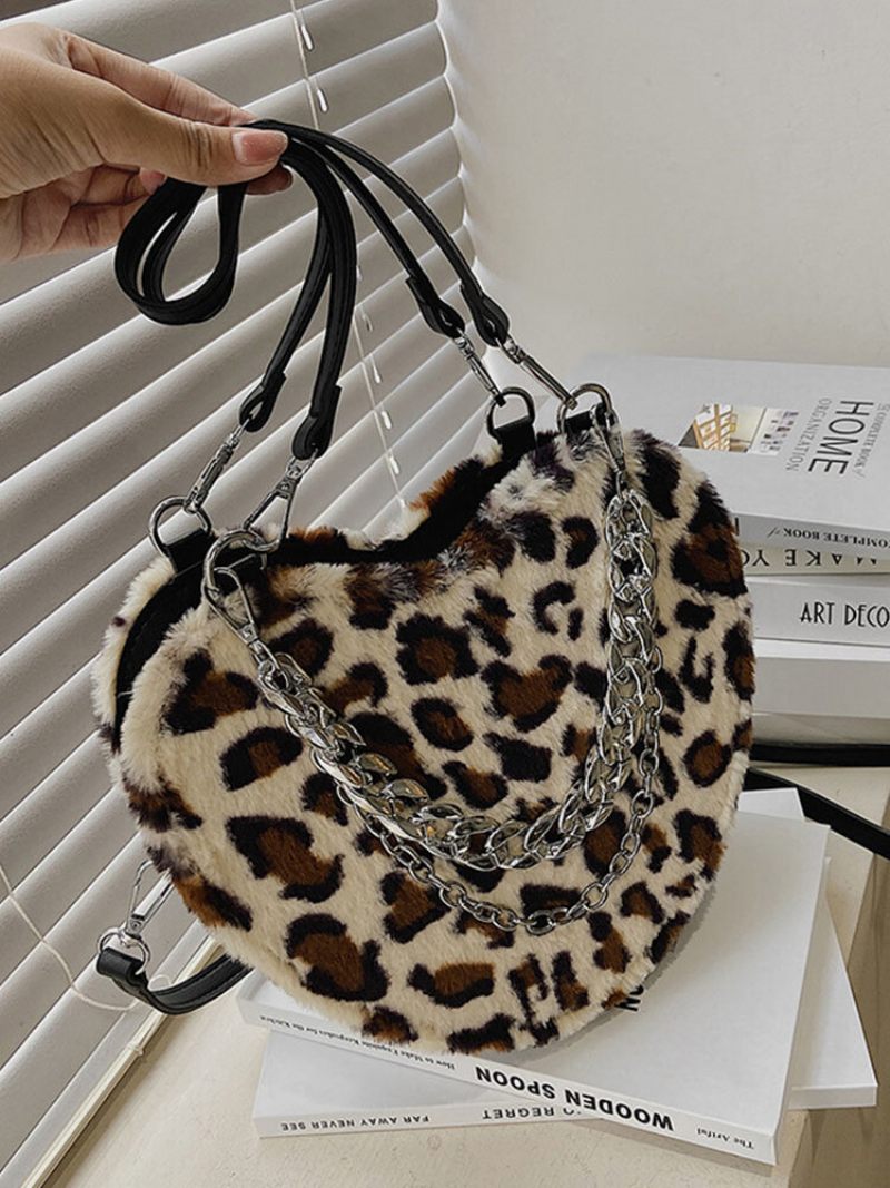 Női Dacron Casual Leopard Chain Crossbody Bag Kézitáska