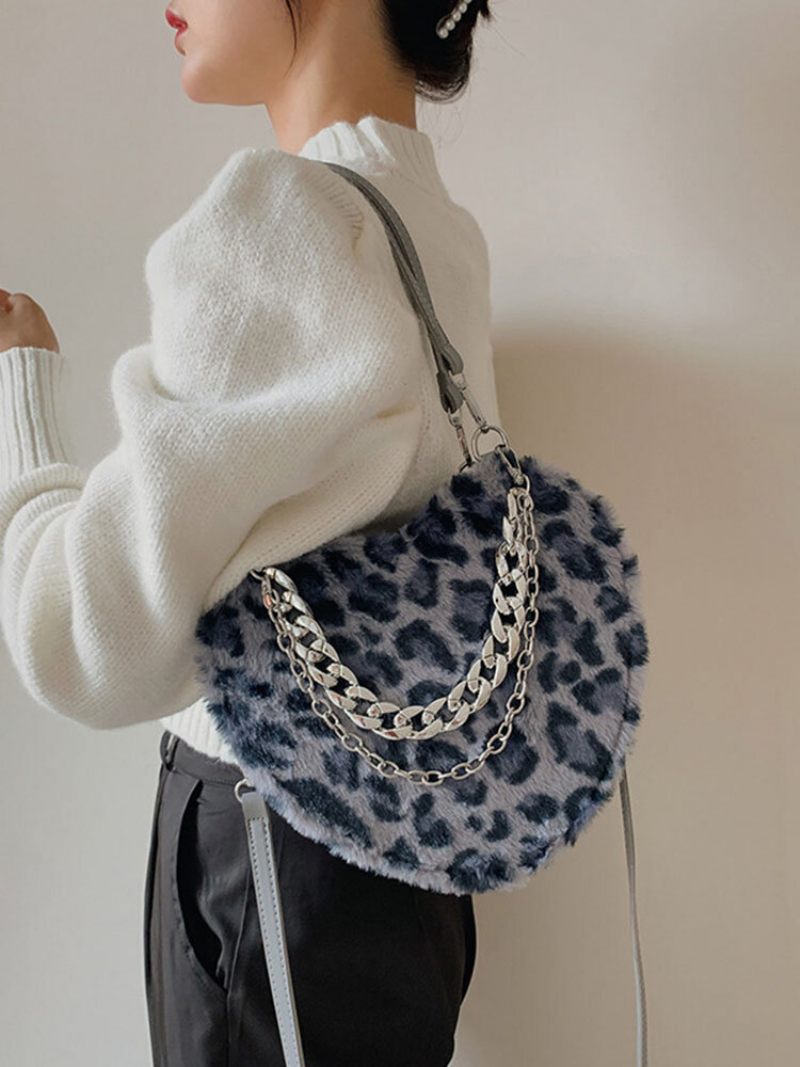 Női Dacron Casual Leopard Chain Crossbody Bag Kézitáska