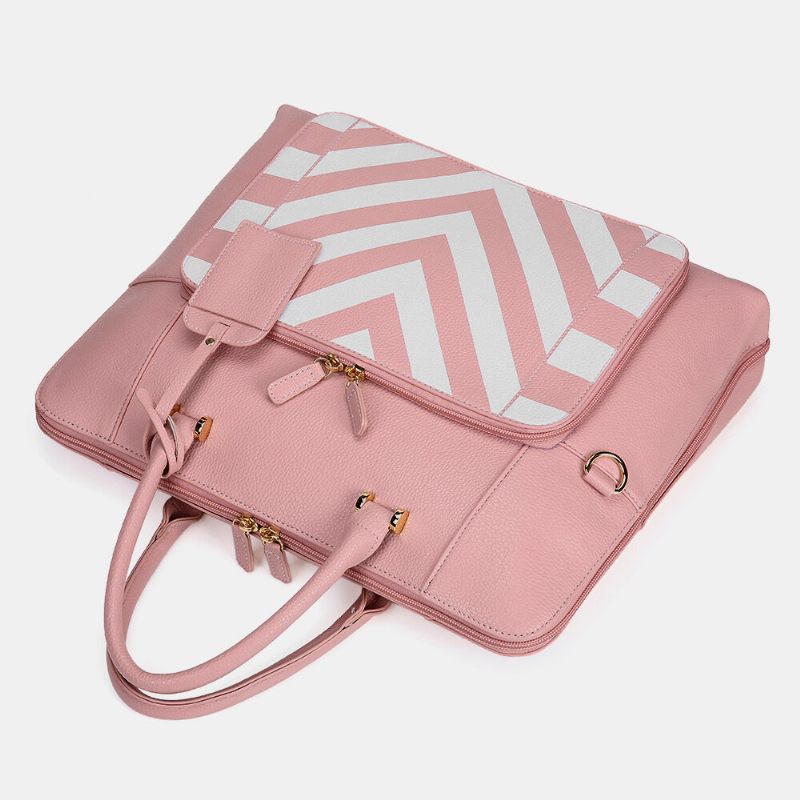 Női Design Csíkos Üzleti Kézitáska Többfunkciós Crossbody Táska