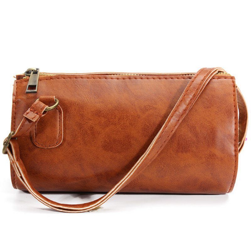 Női Fénytelen Lengyel Bőr Boston Crossbody Táska