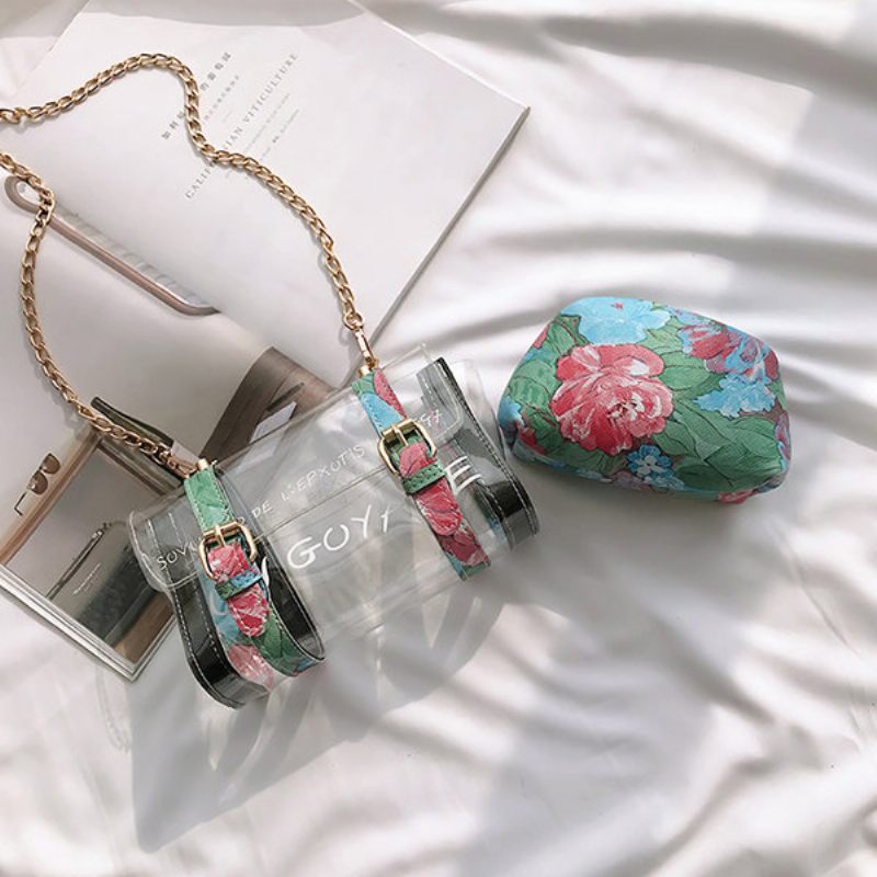 Női Jelly Print Crossbody Táska Stílusos Elegáns Pvc Válltáska