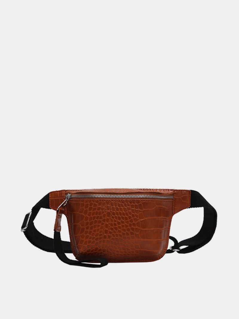 Női Krokodilmintás Melltáska Pu Bőr Deréktáska Vintage Crossbody Táska