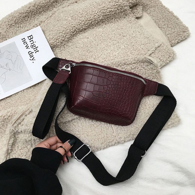 Női Krokodilmintás Melltáska Pu Bőr Deréktáska Vintage Crossbody Táska