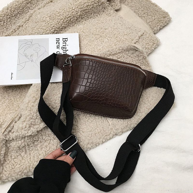 Női Krokodilmintás Melltáska Pu Bőr Deréktáska Vintage Crossbody Táska