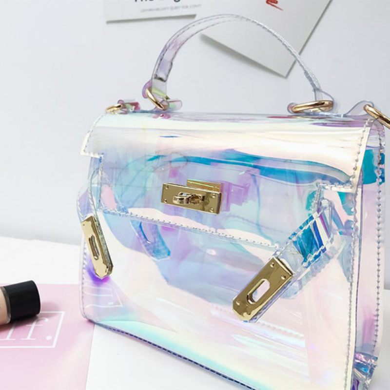 Női Lány Kreatív Pvc Laser Ezüst Válltáskák Crossbody Táskák