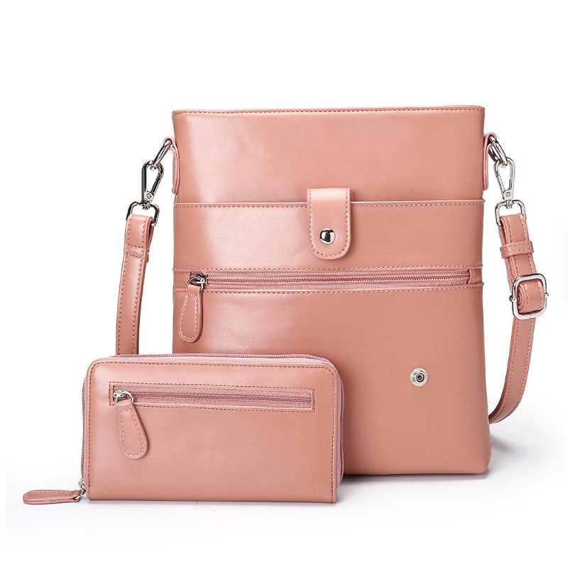 Női Lopásgátló Solid 2 Pice Multifunkciós Crossbody Táska