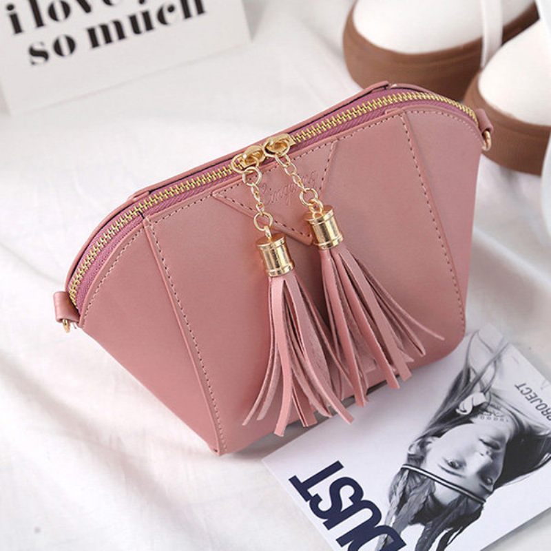 Női Mini Bojt Telefontáska Shell Solid Szabadidős Crossbody Táska