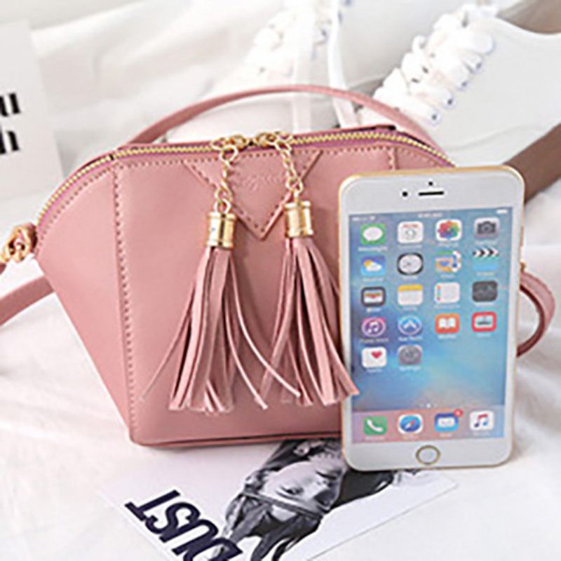 Női Mini Bojt Telefontáska Shell Solid Szabadidős Crossbody Táska