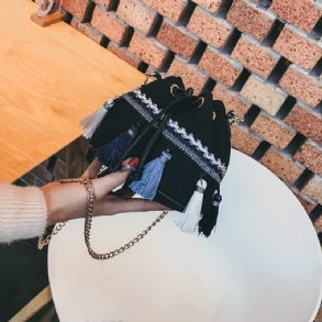 Női Mini Chain Bucket Bag Dash Rope Válltáska Kézitáska