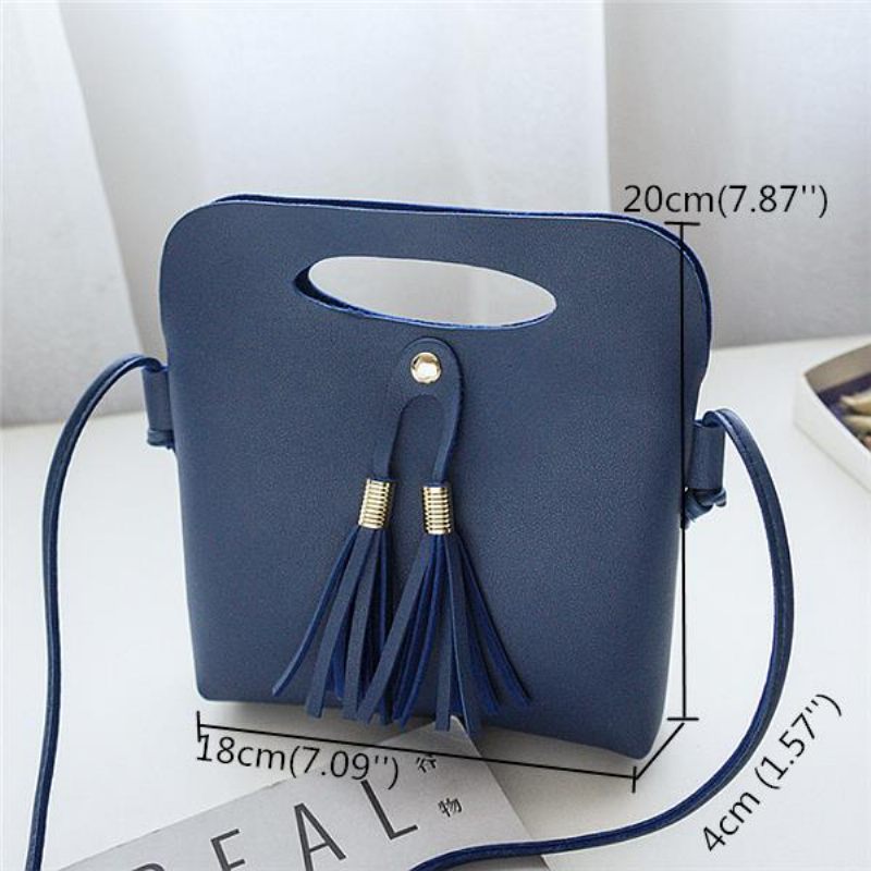 Női Mini Pu Crossbody Táskák Tassel Telefontáskák