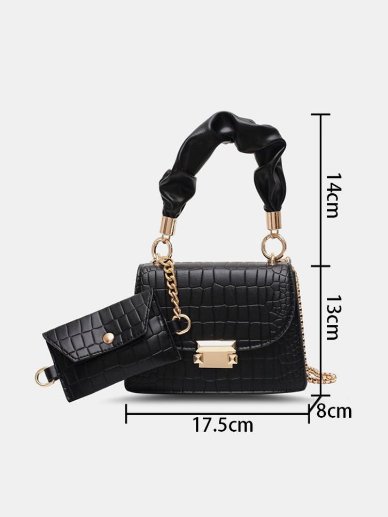 Női Műbőr Divatos Multi-carry Alligator Egyszínű Kézitáska Crossbody Táska