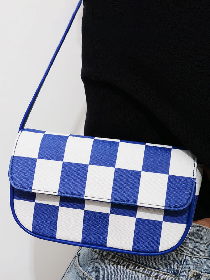 Női Műbőr Divatrácsos Mintás Színhez Illő Crossbody Táska Válltáska