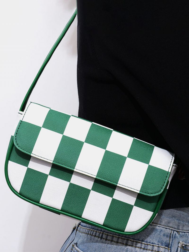 Női Műbőr Divatrácsos Mintás Színhez Illő Crossbody Táska Válltáska