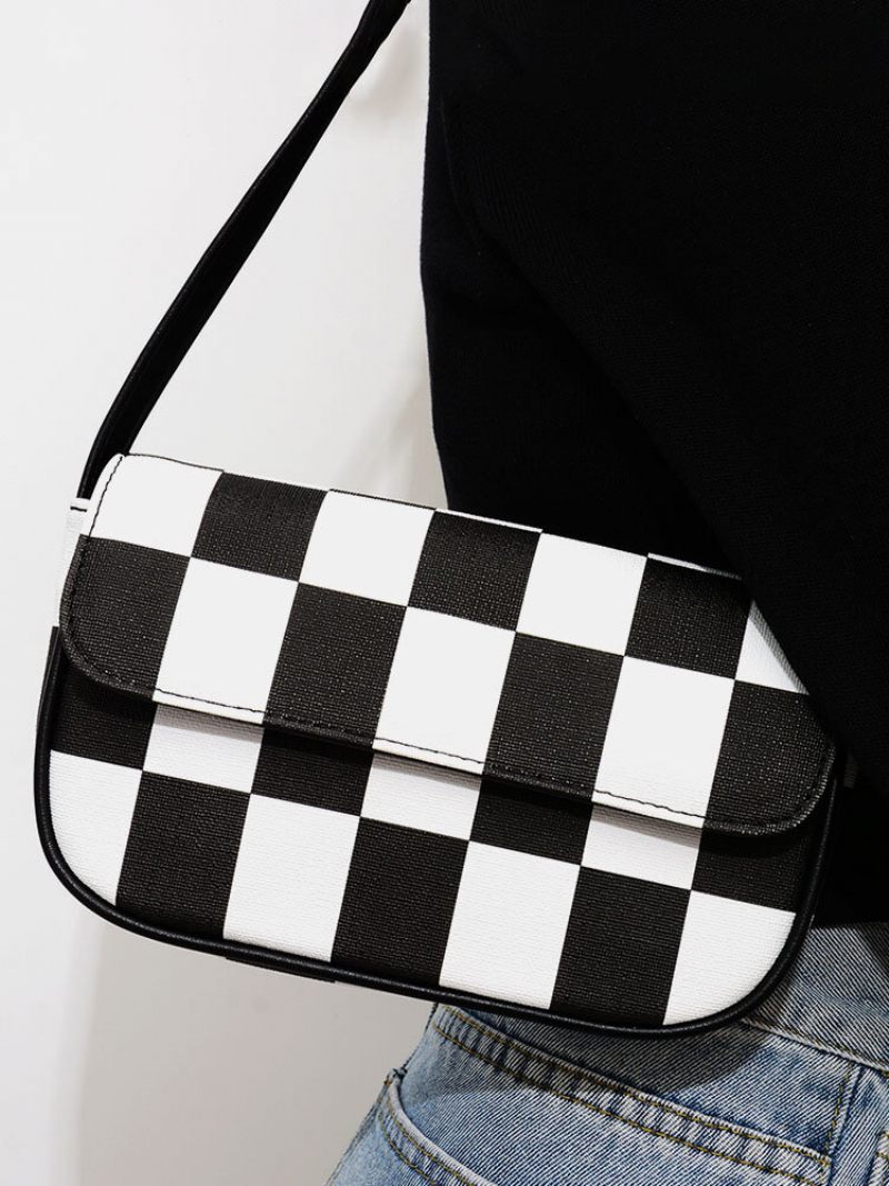 Női Műbőr Divatrácsos Mintás Színhez Illő Crossbody Táska Válltáska