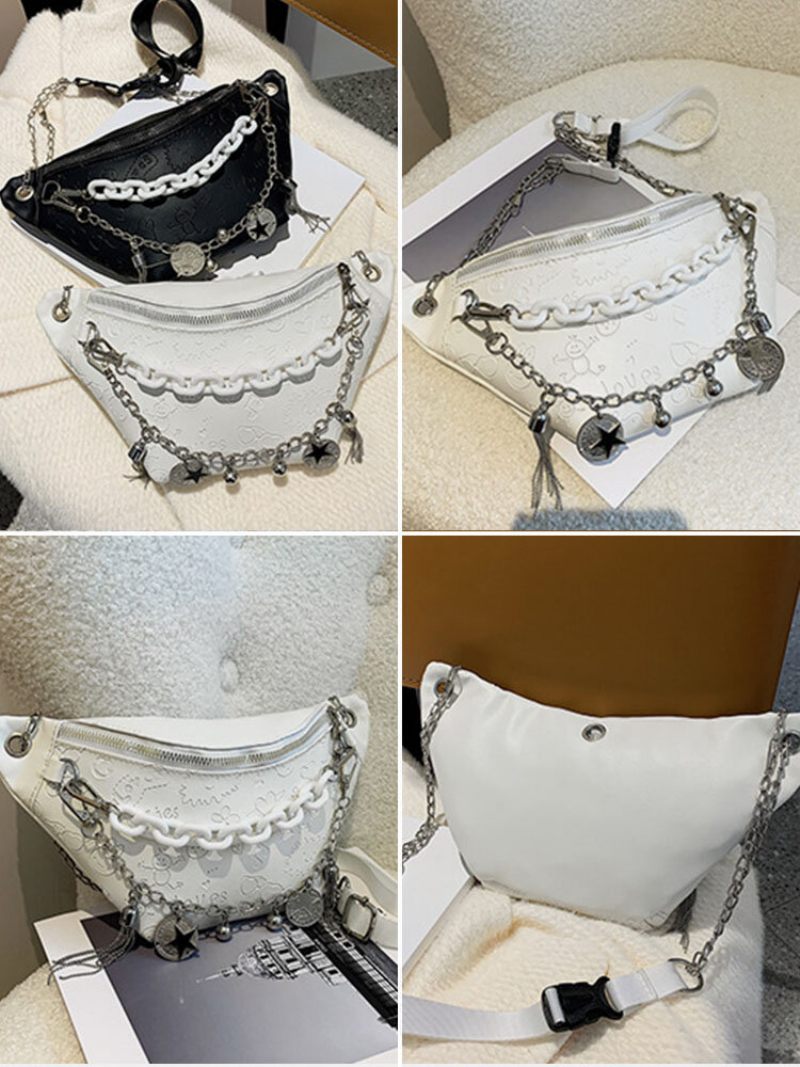 Női Műbőr Rövid Lánc Dombornyomásos Crossbody Táska Válltáska