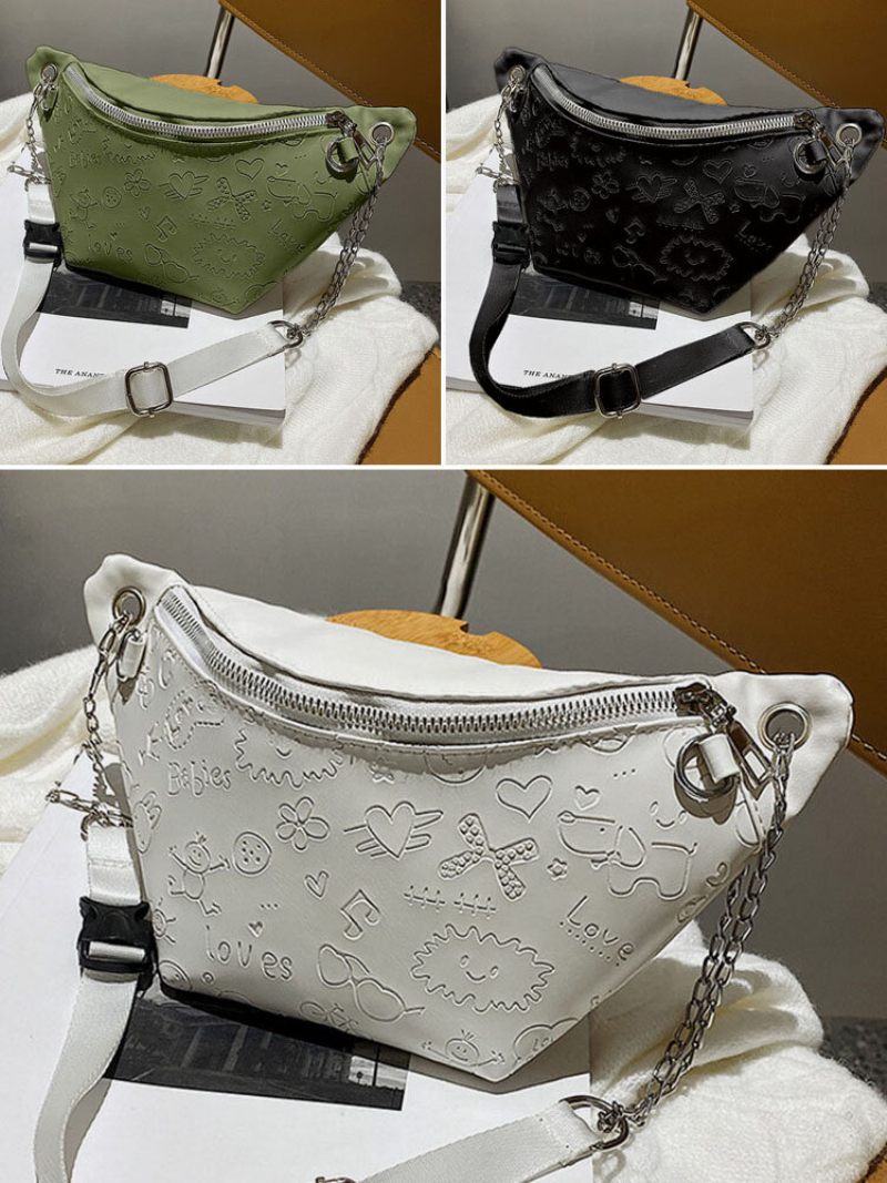 Női Műbőr Rövid Lánc Dombornyomásos Crossbody Táska Válltáska