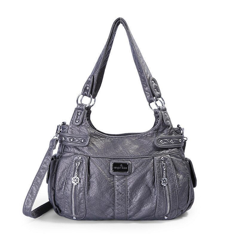 Női Multi-pockets Rivet Puha Bőr Crossbody Táska Válltáska