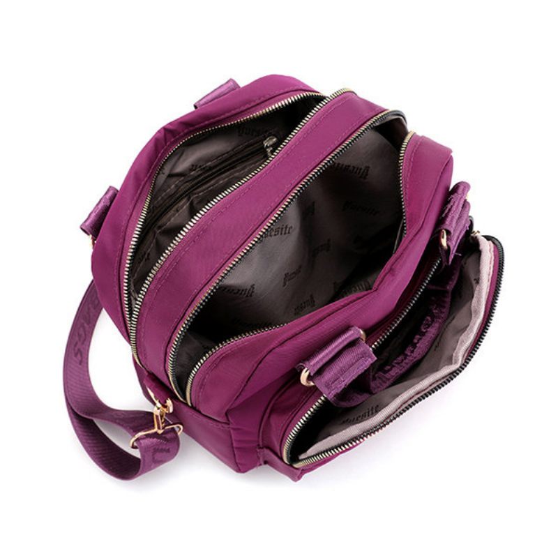 Női Nylon Több Zsebes Crossbody Táska Szilárd Szabadidő Kézitáska Alkalmi Válltáska