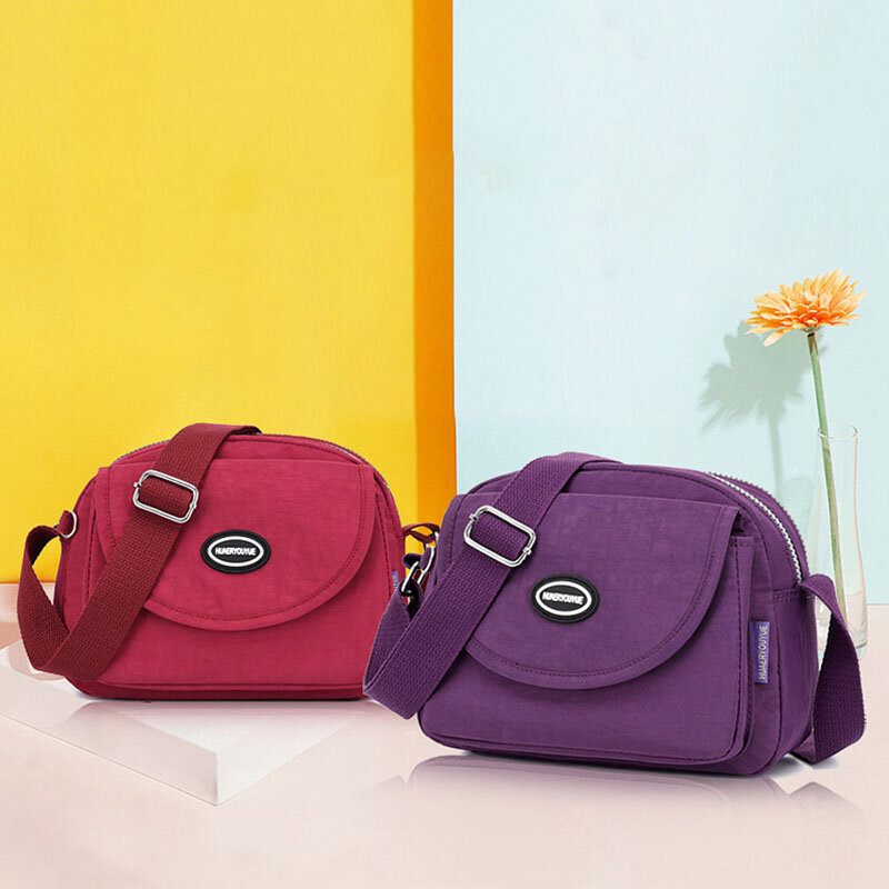 Női Nylon Vízálló Többrésű Szabadidős Crossbody Táska Válltáska