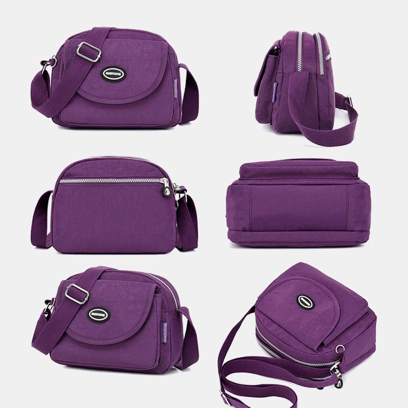 Női Nylon Vízálló Többrésű Szabadidős Crossbody Táska Válltáska