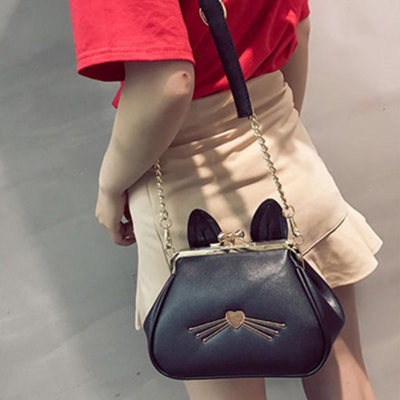 Női Pu Bőr Aranyos Hasp Bucket Bag Crossbody Táska