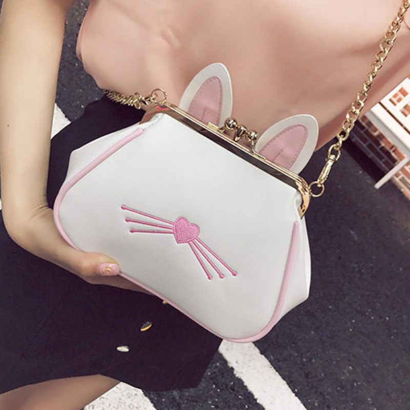 Női Pu Bőr Aranyos Hasp Bucket Bag Crossbody Táska