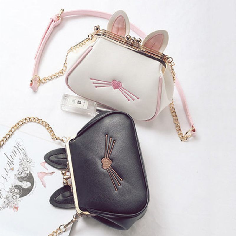 Női Pu Bőr Aranyos Hasp Bucket Bag Crossbody Táska