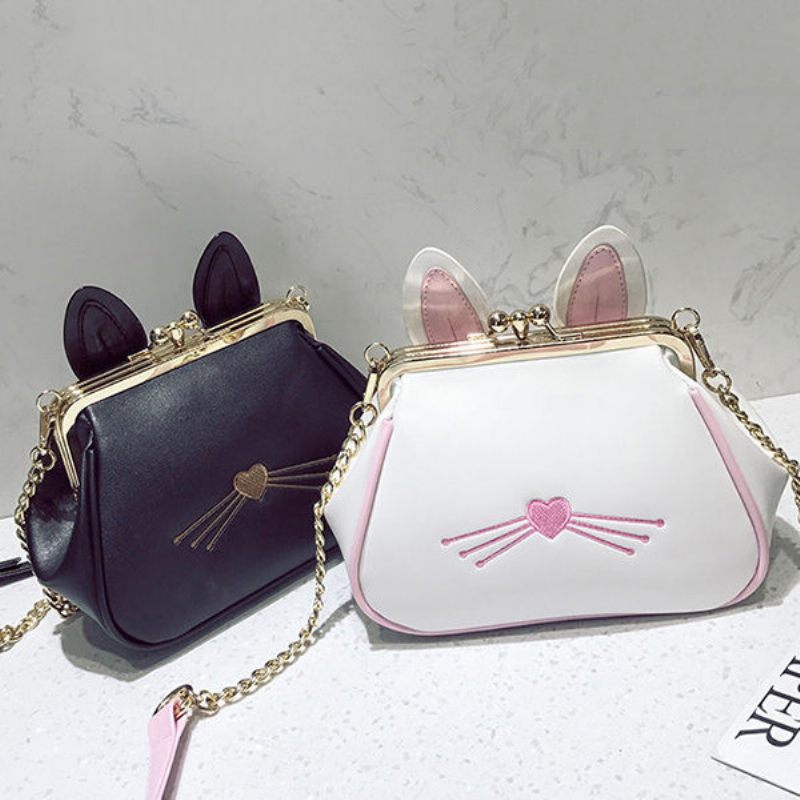 Női Pu Bőr Aranyos Hasp Bucket Bag Crossbody Táska