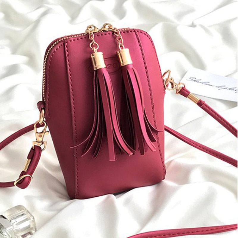 Női Pu Bőr Bojt Telefontáskák Mini Crossbody Táskák