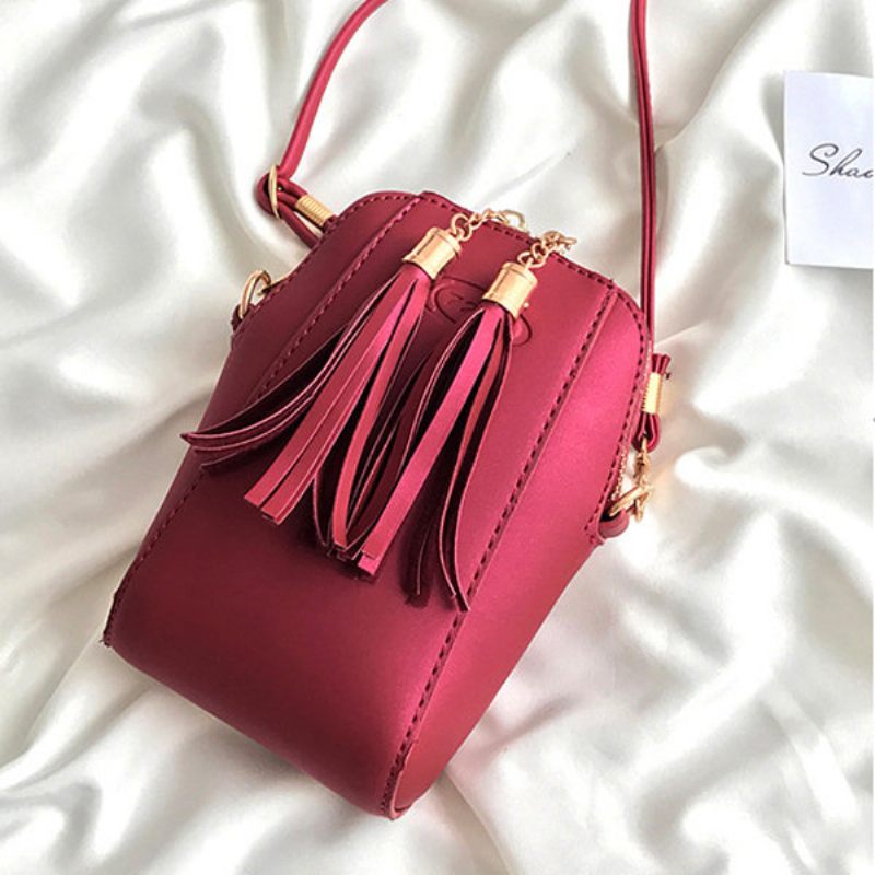 Női Pu Bőr Bojt Telefontáskák Mini Crossbody Táskák