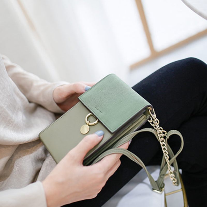 Női Pu Bőr Elegáns Crossbody Táska Vintage Telefontáska