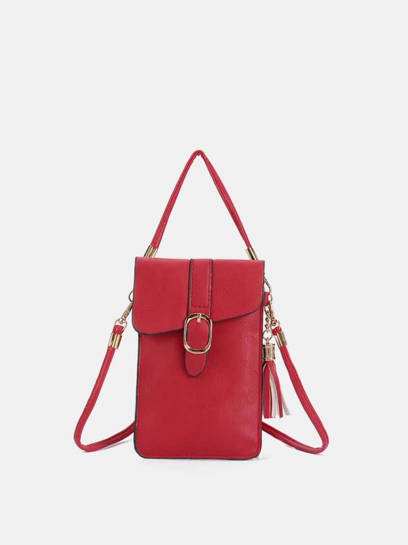 Női Pu Bőr Érintőképernyős 5.5 Hüvelykes Telefontáskák Bojt Crossbody Táskák