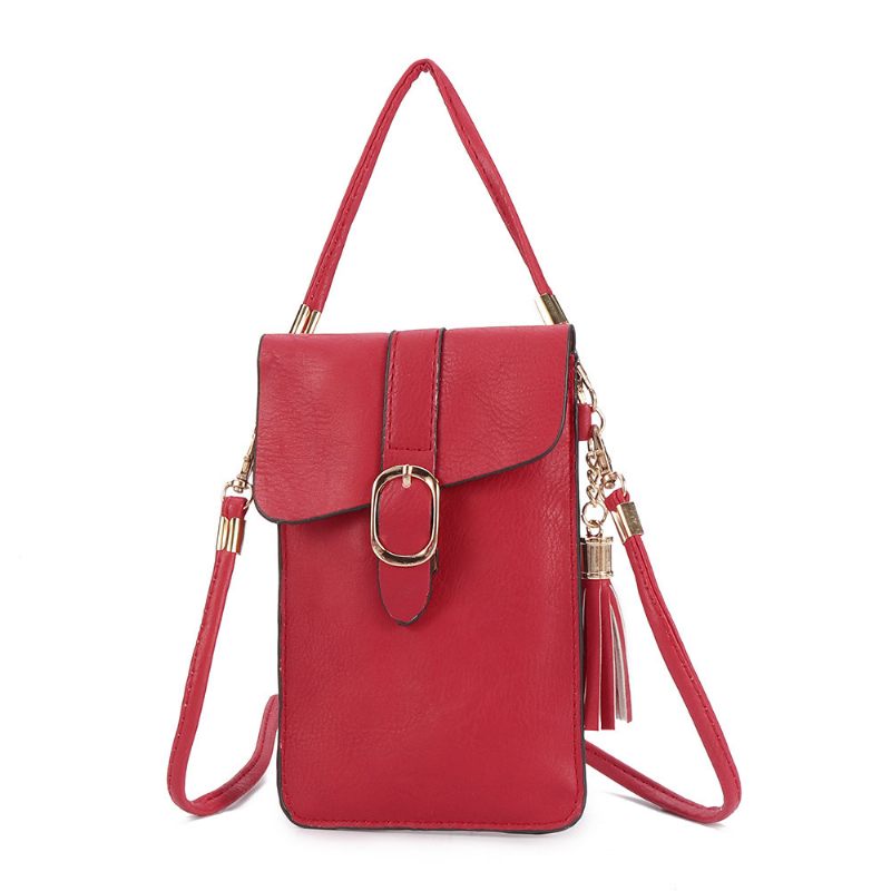 Női Pu Bőr Érintőképernyős 5.5 Hüvelykes Telefontáskák Bojt Crossbody Táskák