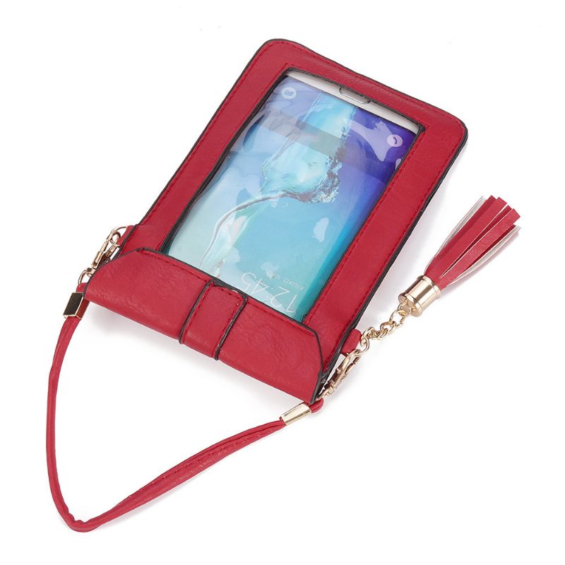 Női Pu Bőr Érintőképernyős 5.5 Hüvelykes Telefontáskák Bojt Crossbody Táskák