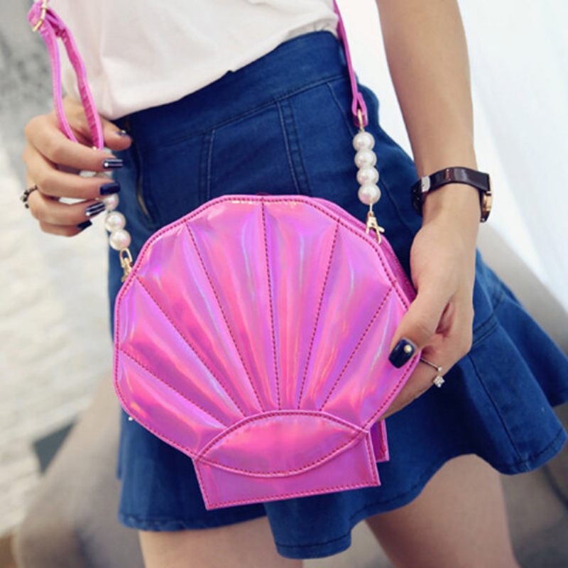 Női Pu Bőr Shell Crossbody Táska Lányos Aranyos