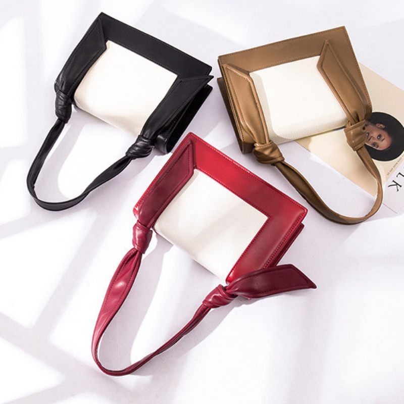 Női Pu Bőr Szabadidős Kézitáska Patchwork Crossbody Táska Alkalmi Válltáska