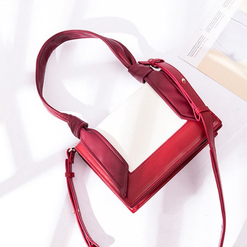 Női Pu Bőr Szabadidős Kézitáska Patchwork Crossbody Táska Alkalmi Válltáska