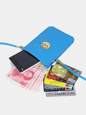 Női Pu Bőr Telefontáska Funkcionális Fonás Mini Crossbody Táska