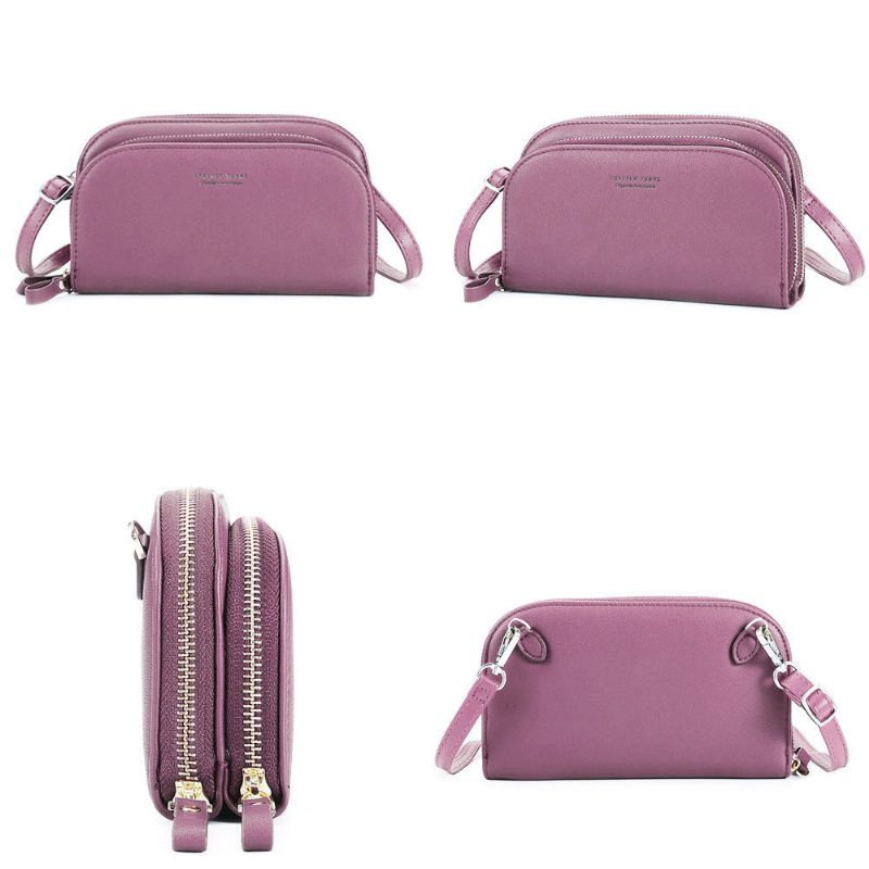 Női Pu Bőr Tömör 8 Kártyanyílású Kártyatáska Többhelyes Telefontáskák Szabadidős Crossbody Táskák