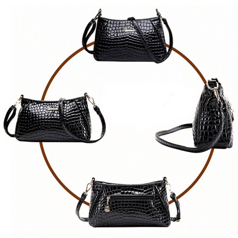 Női Pu Crocodile Crossbody Bag Válltáska Bevásárlótáska