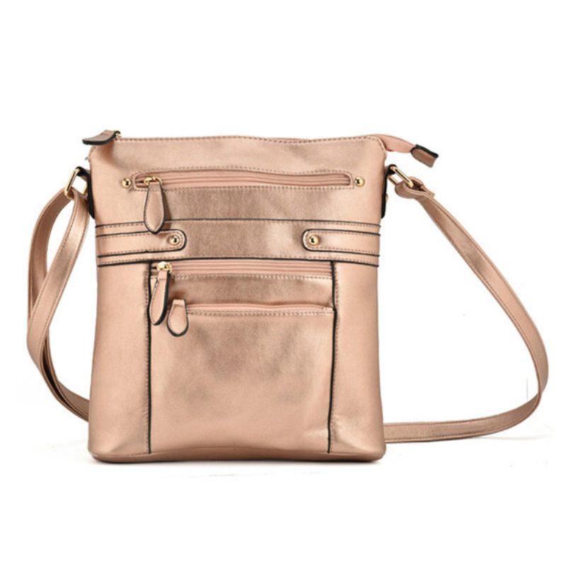 Női Pure Color Több Zsebes Futártáska Válltáskák Crossbody Táska