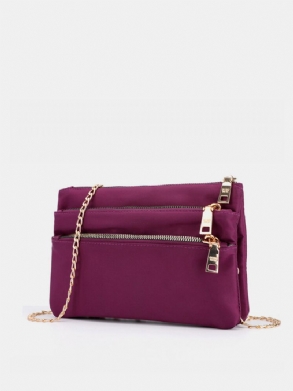 Női Pure Color Több Zsebes Válltáskák Lánc Crossbody Táskák