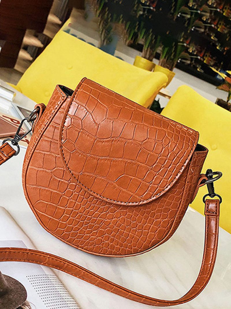 Női Retro Solid Crossbody Táska Krokodil Mintás Telefontáska