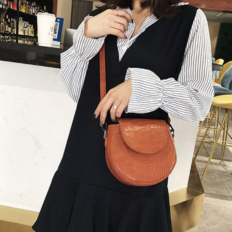 Női Retro Solid Crossbody Táska Krokodil Mintás Telefontáska