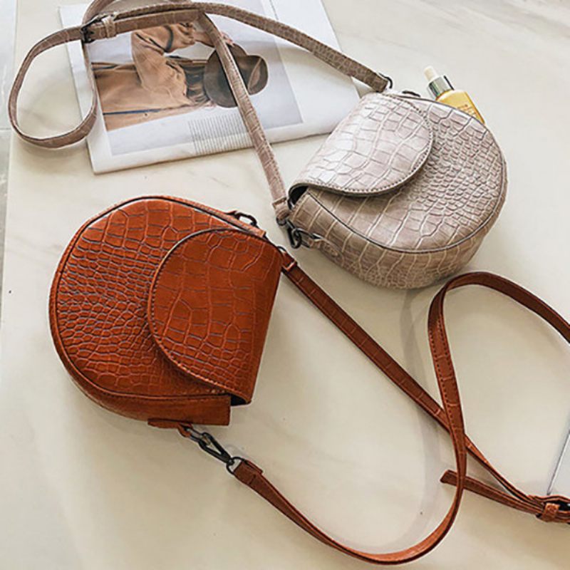 Női Retro Solid Crossbody Táska Krokodil Mintás Telefontáska