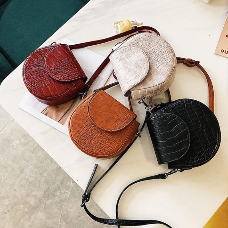 Női Retro Solid Crossbody Táska Krokodil Mintás Telefontáska