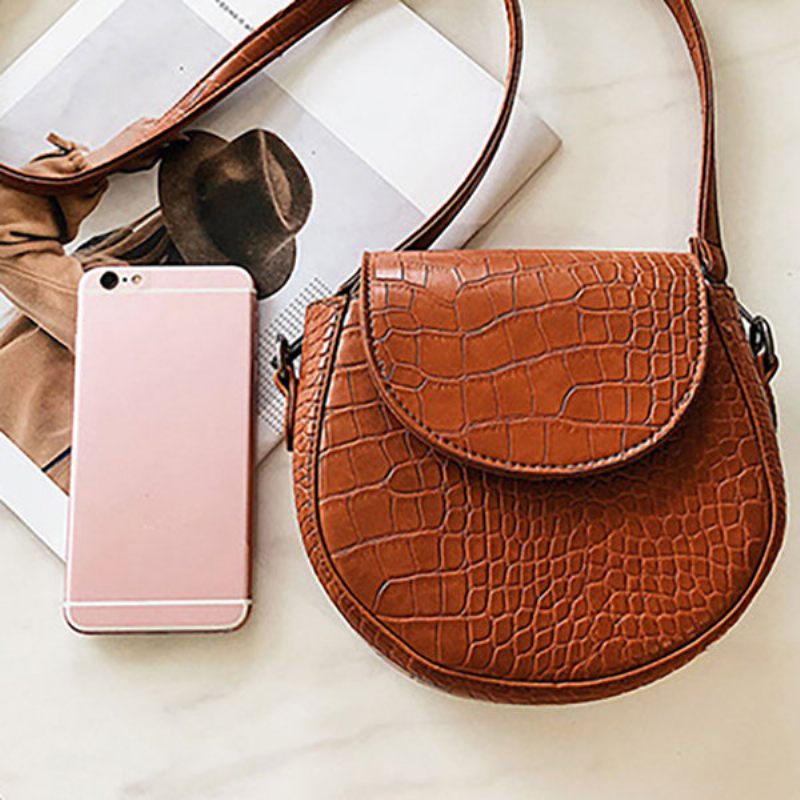 Női Retro Solid Crossbody Táska Krokodil Mintás Telefontáska